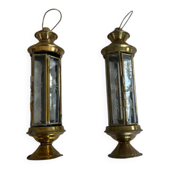 2 brass lanterns