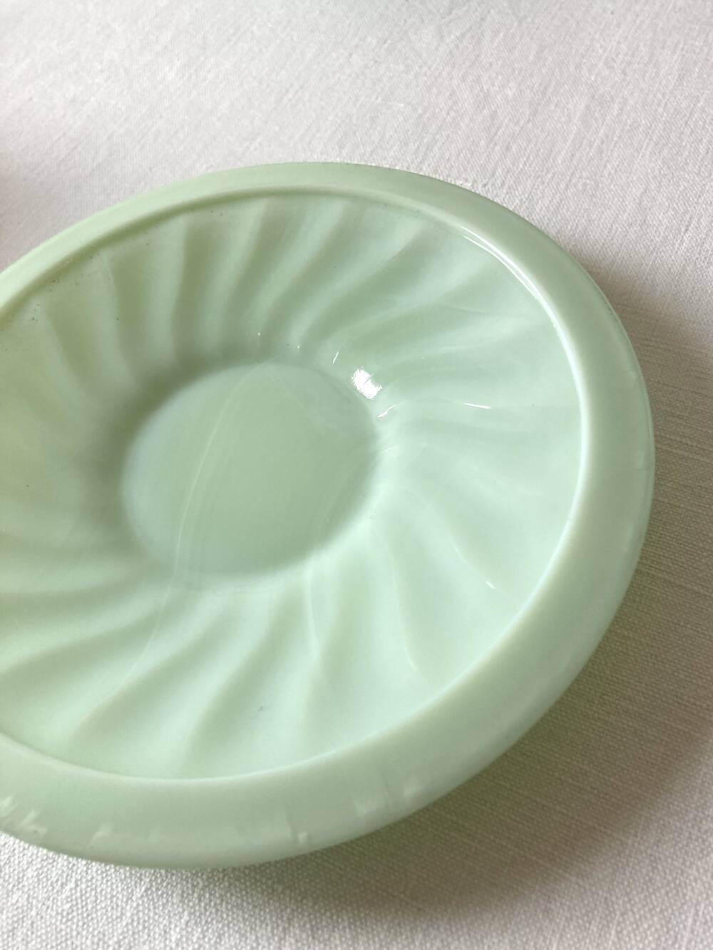Pressed glass cups and saucers, 1950s