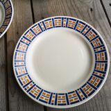 Set of 5 small old plates signed Badonviller