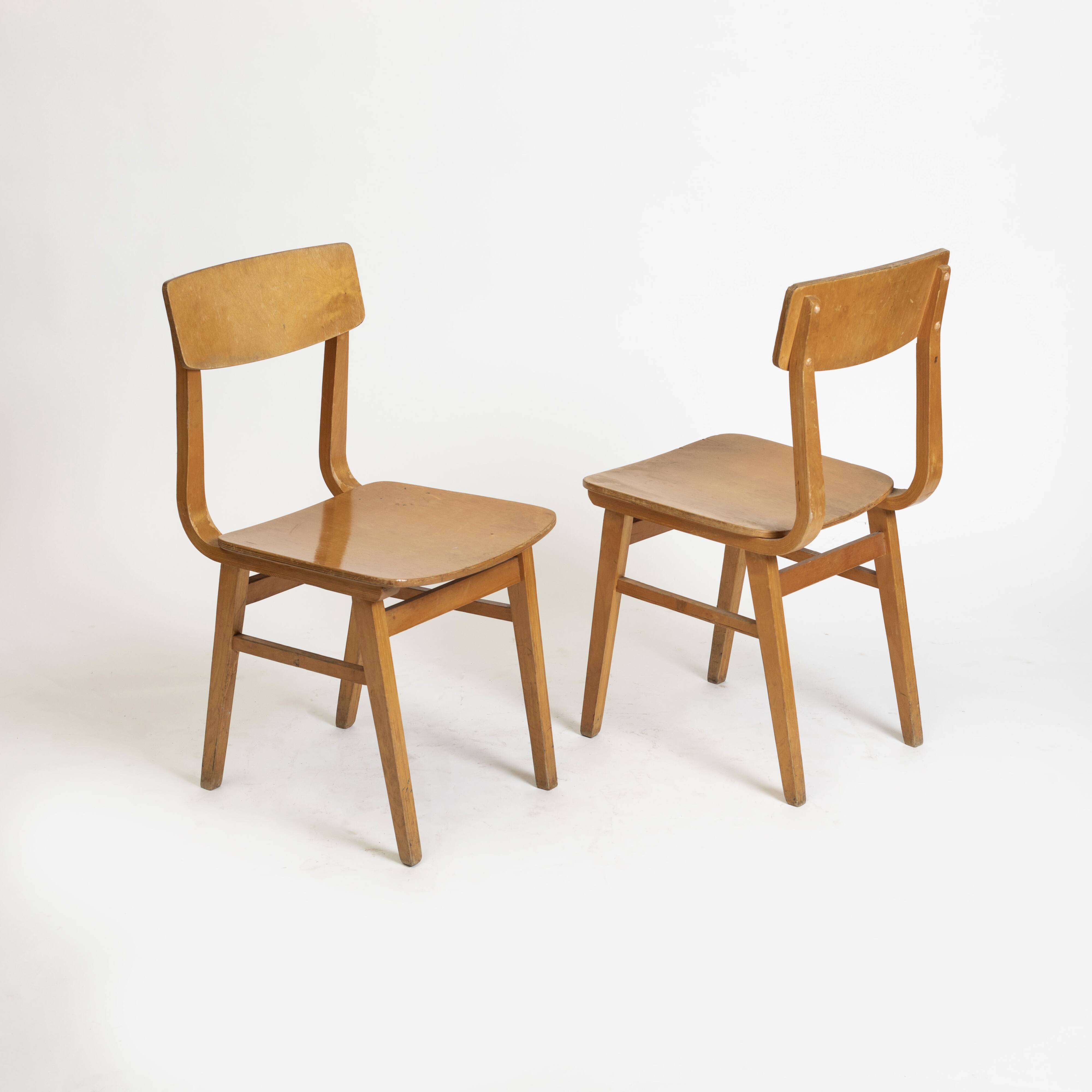 1 of 14 plywood dining chairs, Czechoslovakia, 1960s