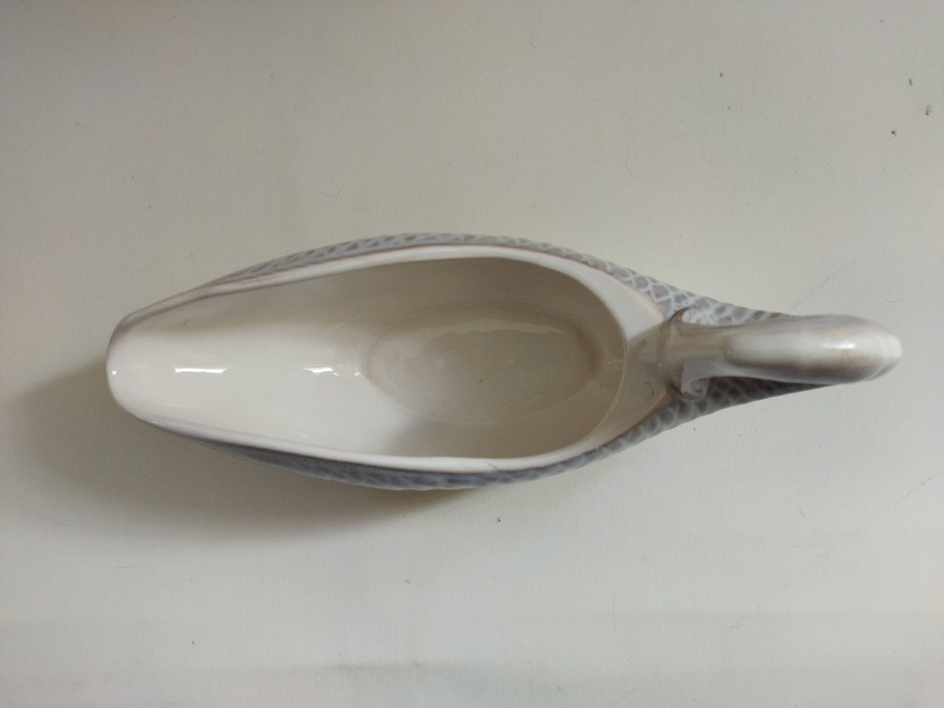 Saucière poisson en barbotine Sarreguemines