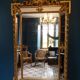 Miroir XIXème à parcloses en stuc doré 100 x 175 cm