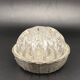 Glass flower stand with woven metal support