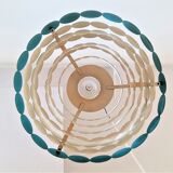 Bright Petrol and White Metal Pendant Lamp by Doria Leuchten, Germany 1960s