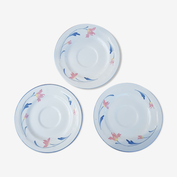 Lot 3 flowery dessert plates