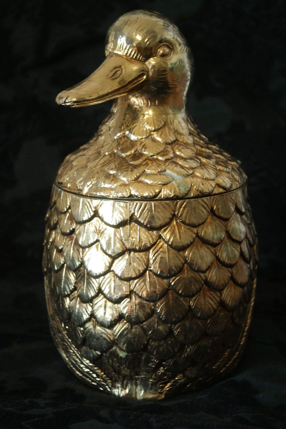 Vintage brass duck ice bucket Italy Mauro Manetti