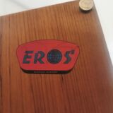 Scandinavian teak row 50s-60s, French manufacture signed Eros