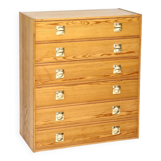 70s six-drawer chest of drawers