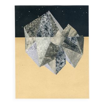 Collage on paper • mineralogy iii