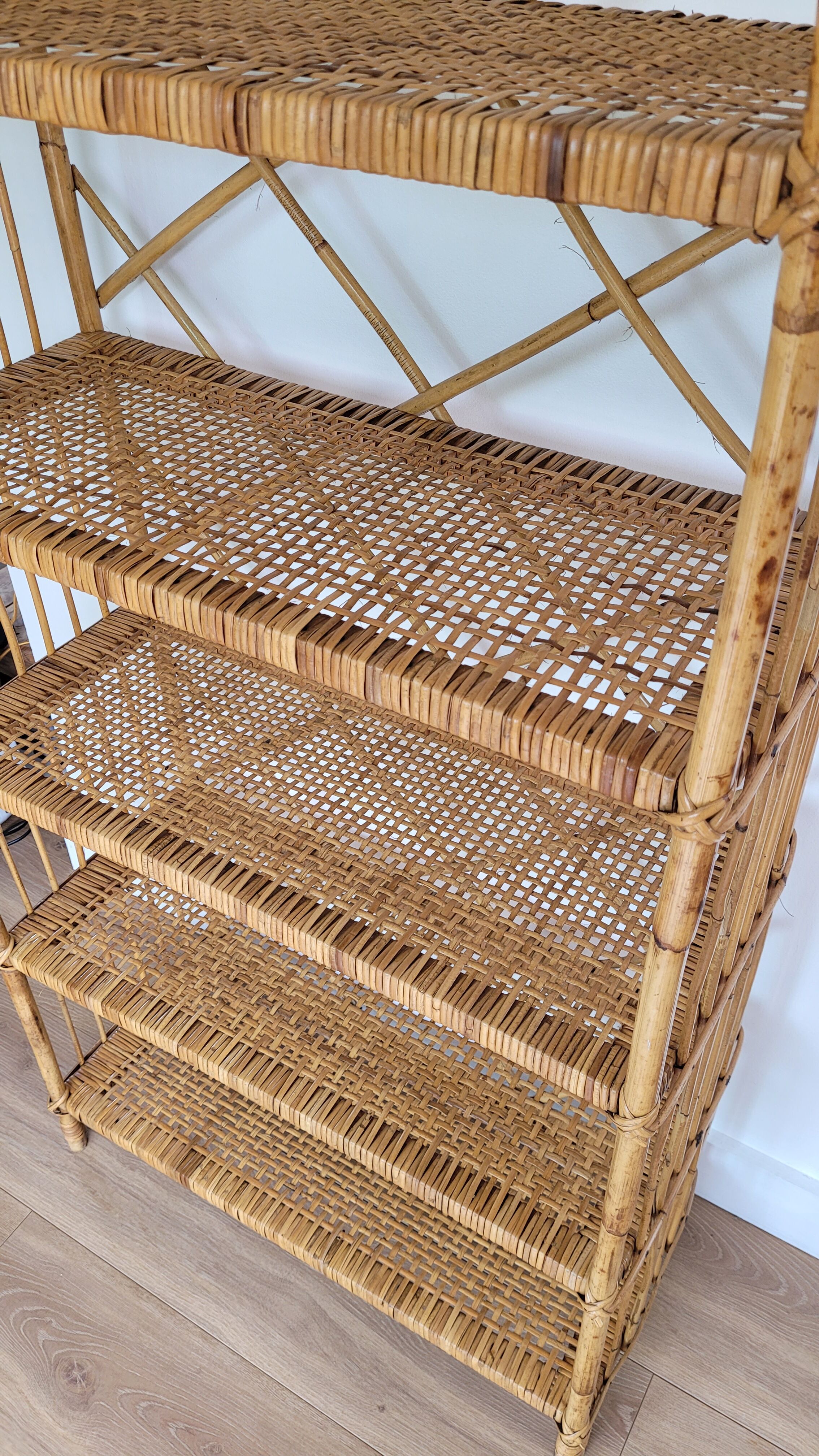 Rattan shelves