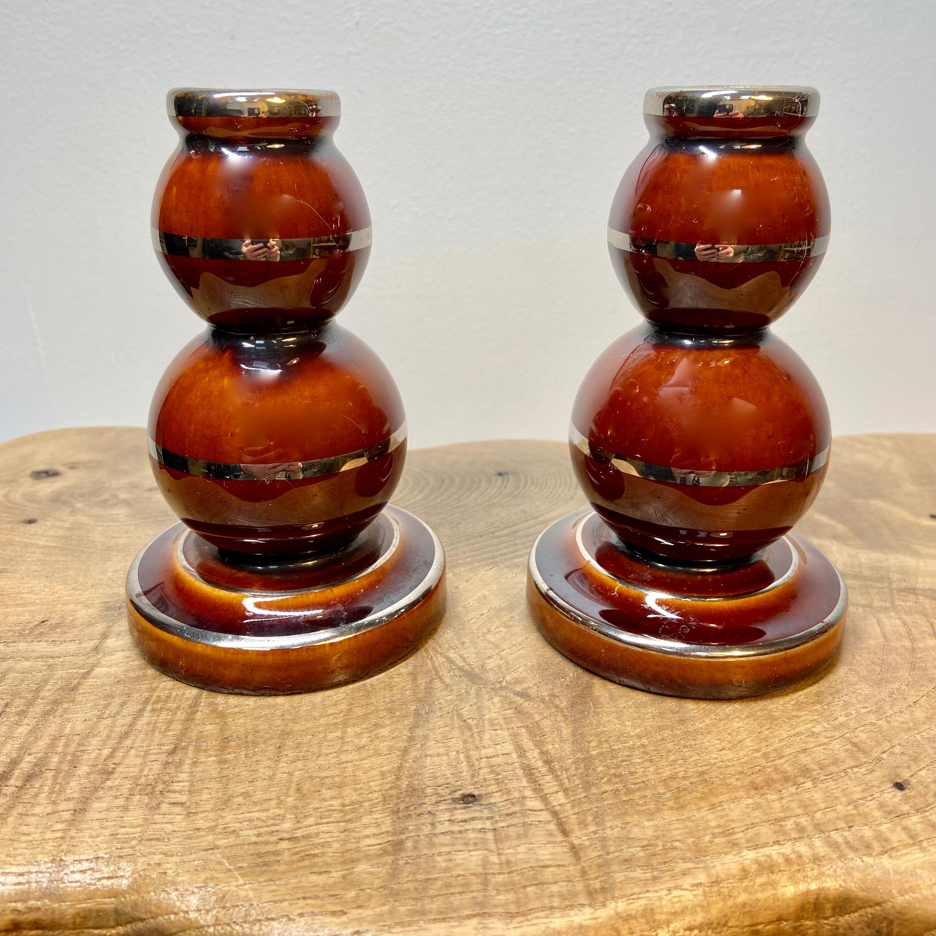 Paire de bougeoirs Art Déco