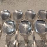 12 silver-plated metal ice scoops by silversmith Ravinet Denfert with nets