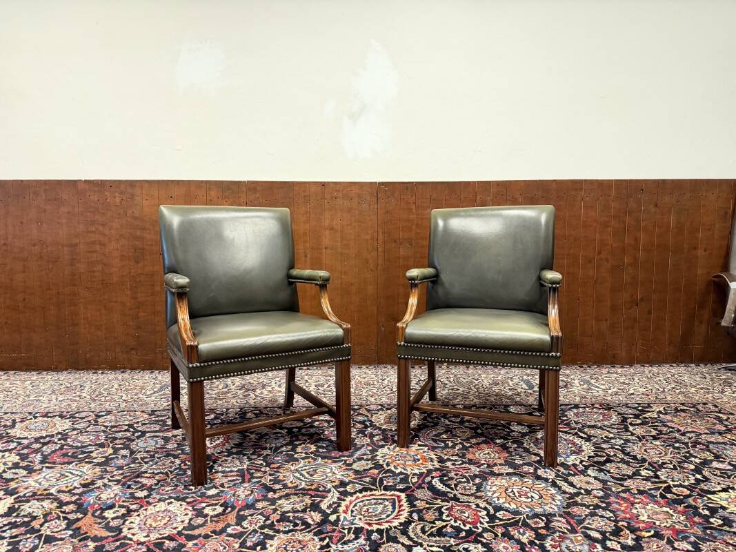 Set of Classic English Chesterfield Desk Chairs