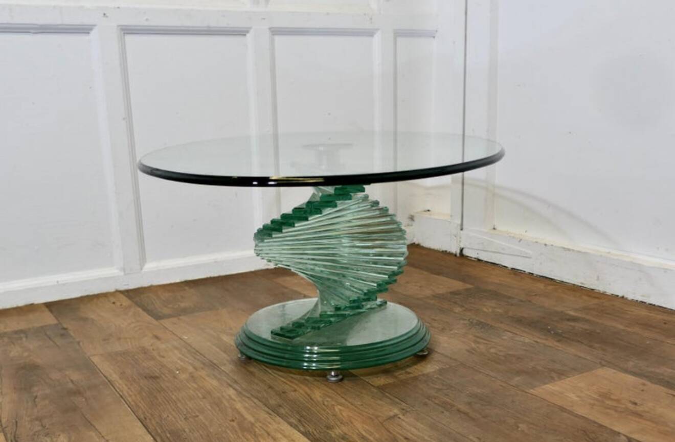 Glass coffee table, France, circa 1980