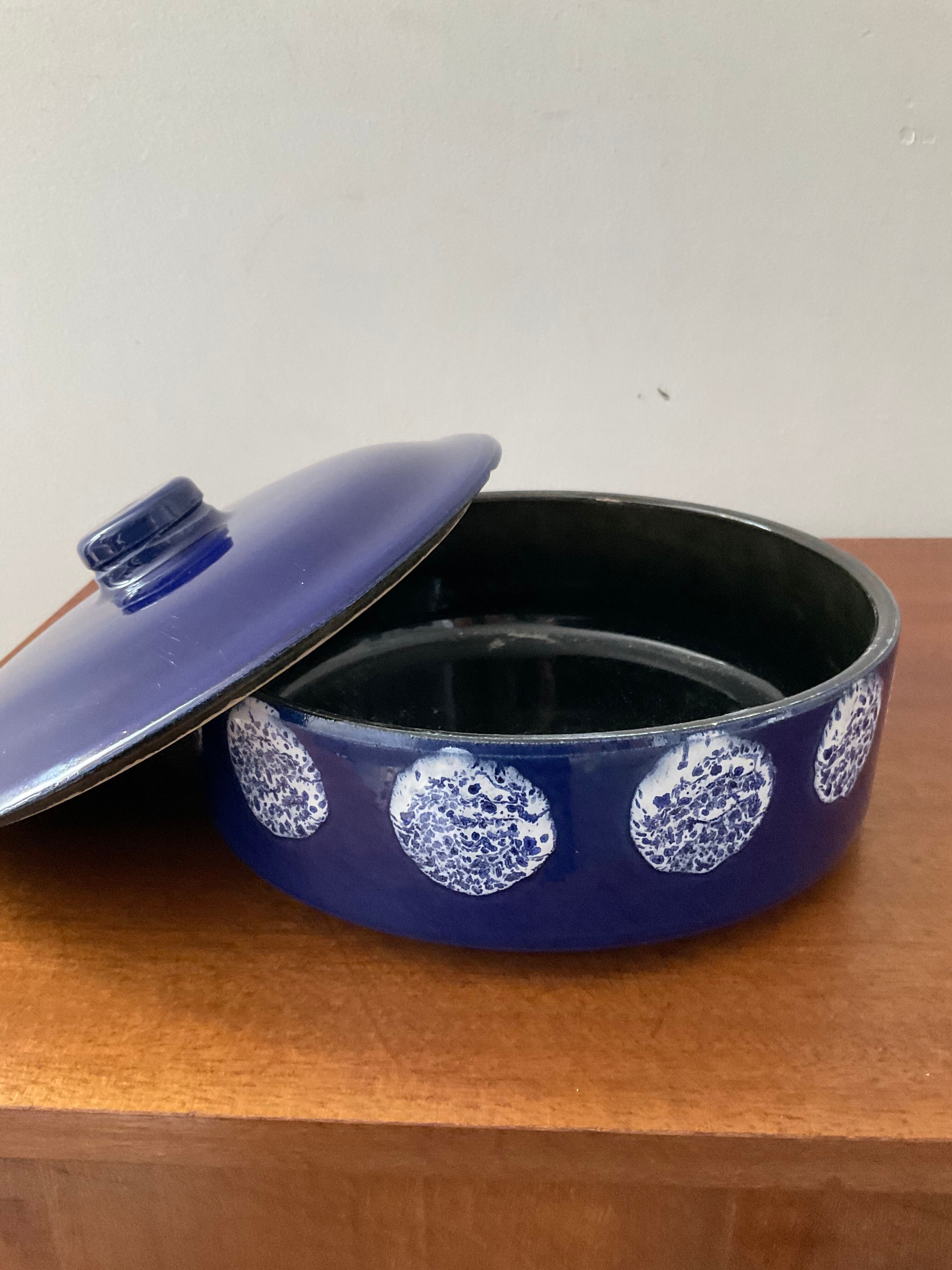 Enamelled ceramic trinket bowl