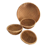 4 ethnic round baskets