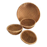 4 ethnic round baskets