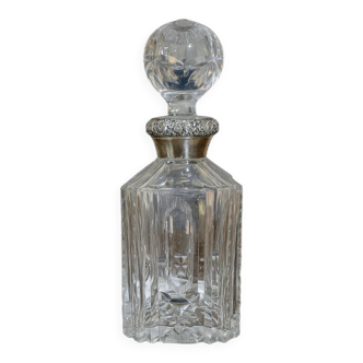 Antique cut crystal carafe – Silver mount / Art Deco period