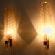 Pair of 24-carat gold flaked glass leaf appliques