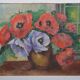 C. Steveniers -Ecole Française du XXème siècle  Nature morte aux coquelicots. Huile sur toile signée