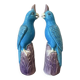 Rare pair of enamelled Chinese porcelain cockatoo parrots.
