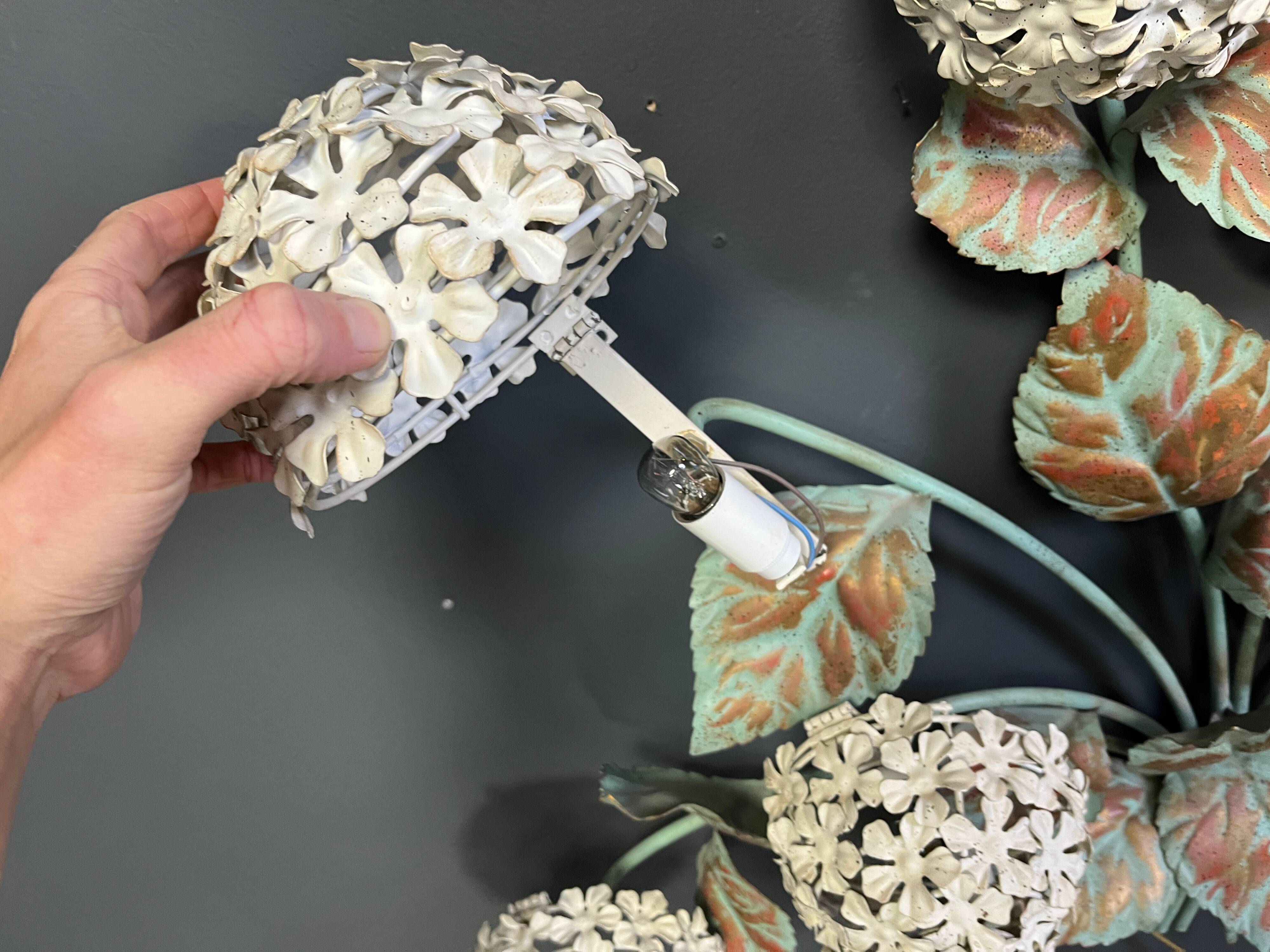 Vintage floral wall lamp by Hans Kögl, 1970s