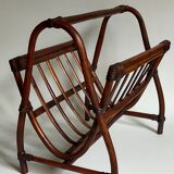 Vintage 1960s rattan magazine holder