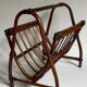 Vintage 1960s rattan magazine holder