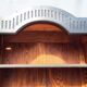 Monumental library with black two-tone oak.