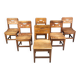Vintage oak brutalist chairs, 1960s