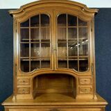 Louis XV style bookcase sideboard in blond oak circa 1880
