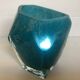 Blue and gold pentagon vase made of glass paste