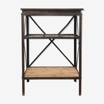 Industrial metal and wood console