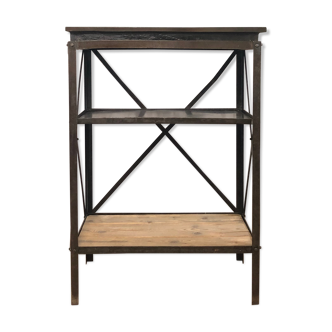 Industrial metal and wood console