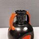 Vase in metallic glaze with orange details, Upsala Ekeby Sweden