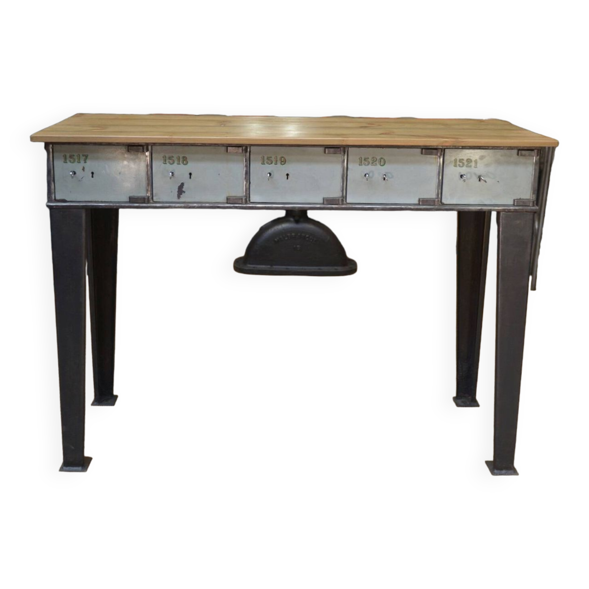 Console furniture from the Banque de France metal 1950