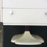 Chest of drawers vintage foot tulip white laquered (Gautier)