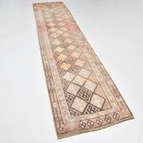 3x12 Soft Red Brown Turkish Runner Rug, 83x365Cm
