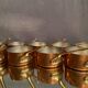 Suite of 12 tinned copper pans