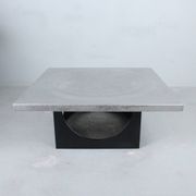 Heinz LILIENTHAL (1927-2006), coffee table, wood, engraved plaque, 1970s