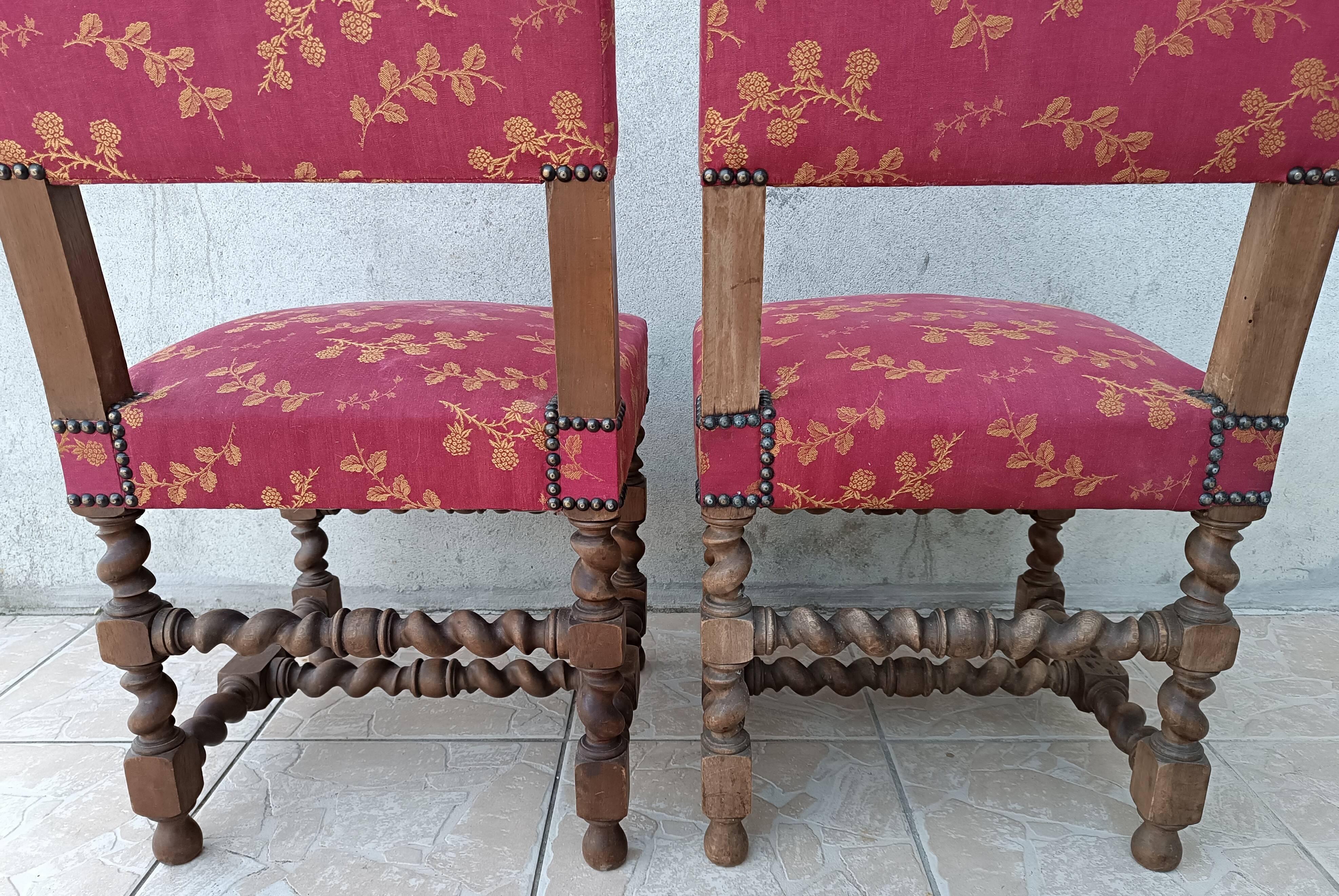 Pair of Louis XIII walnut chairs