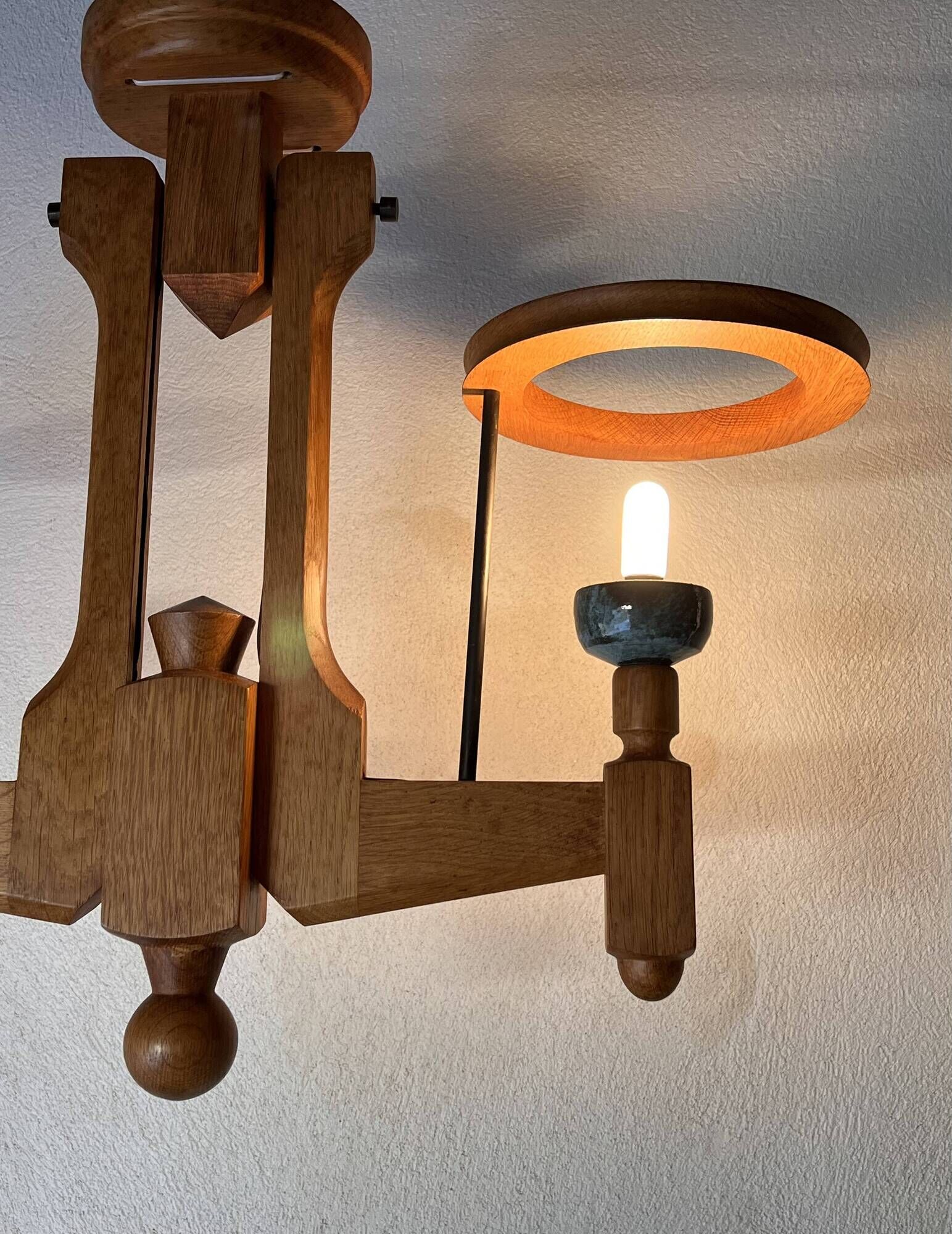 Two-light chandelier by Guillerme and Chambron for "Your House", France 60s.
