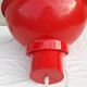 Red metal pendant light