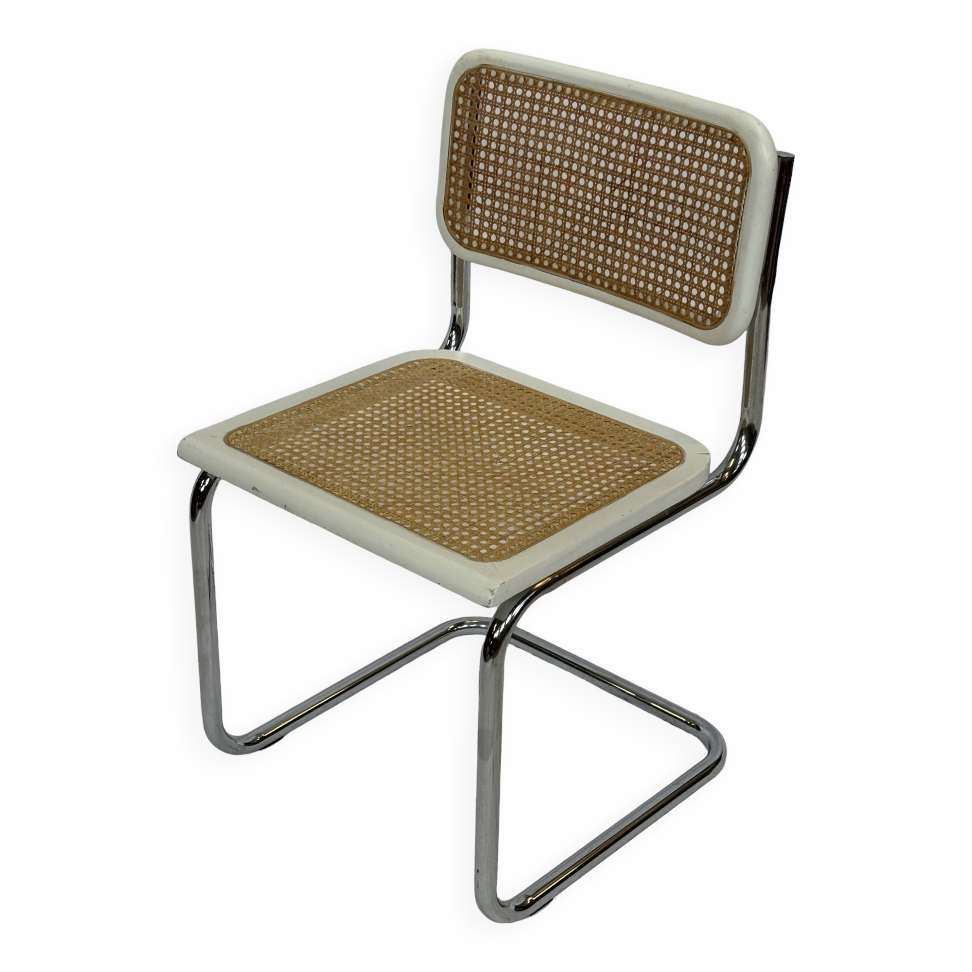 Cesca design chair model b32 in chrome white