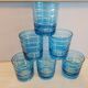 6 glasses of colour-cut blue whisky cups