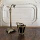 Lampe veilleuse en bronze et verres multicolores Restauration XIXe