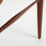 Chaise en teck Ærthøj Jensen & Mølholm entièrement restaurée avec un revêtement en feutre de laine / Design danois moderne du milieu du siècle / Années 1960