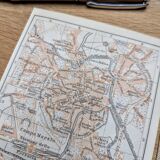Vicenza, Italy, old map, printed in 1909. Authentic.