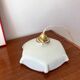 suspension in white pleated opaline and burgundy edging from the 1950s