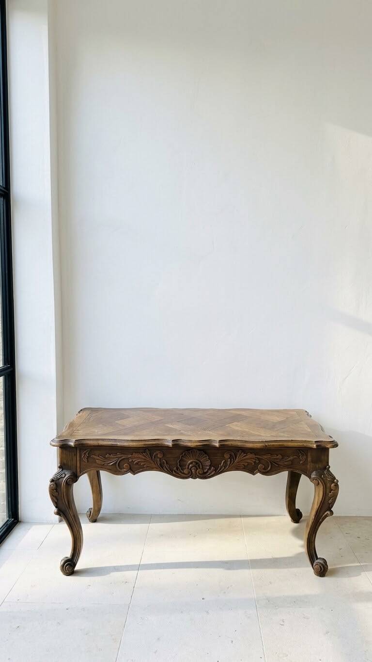 Banquette Louis XV en bois sculpté - 97 cm
